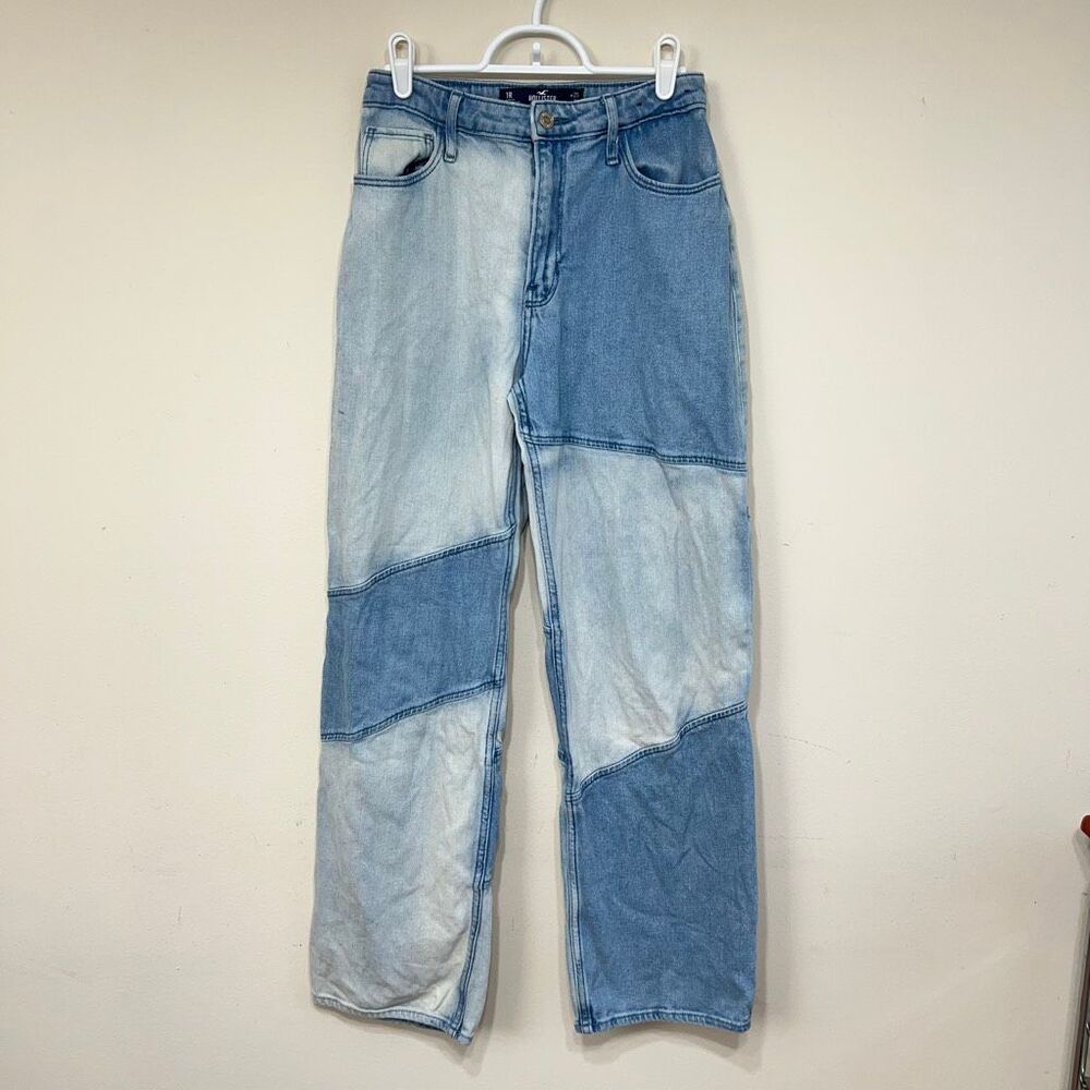 Hollister Blue Patchwork Ultra High Rise Dad Jeans 1 25